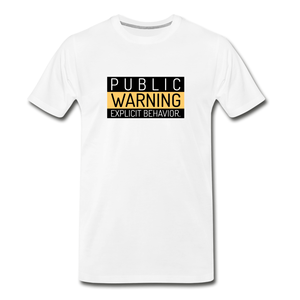 Public Warning Men's Premium T-Shirt - Fitted Clothing Company