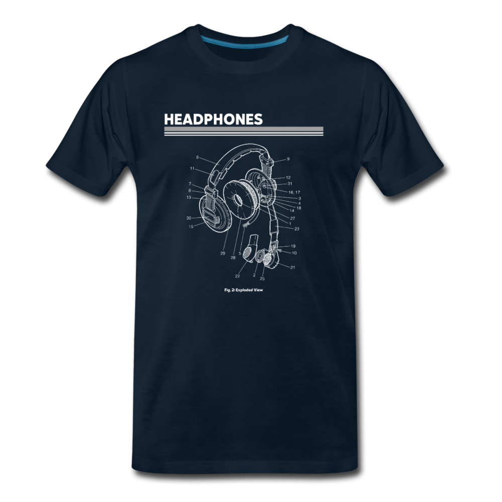 Headphones Men's Premium T-Shirt - Fitted Clothing Company