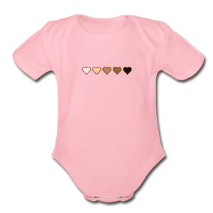 U Hearts Organic Short Sleeve Baby Bodysuit - Fitted Clothing Company