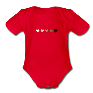 U Hearts Organic Short Sleeve Baby Bodysuit - Fitted Clothing Company