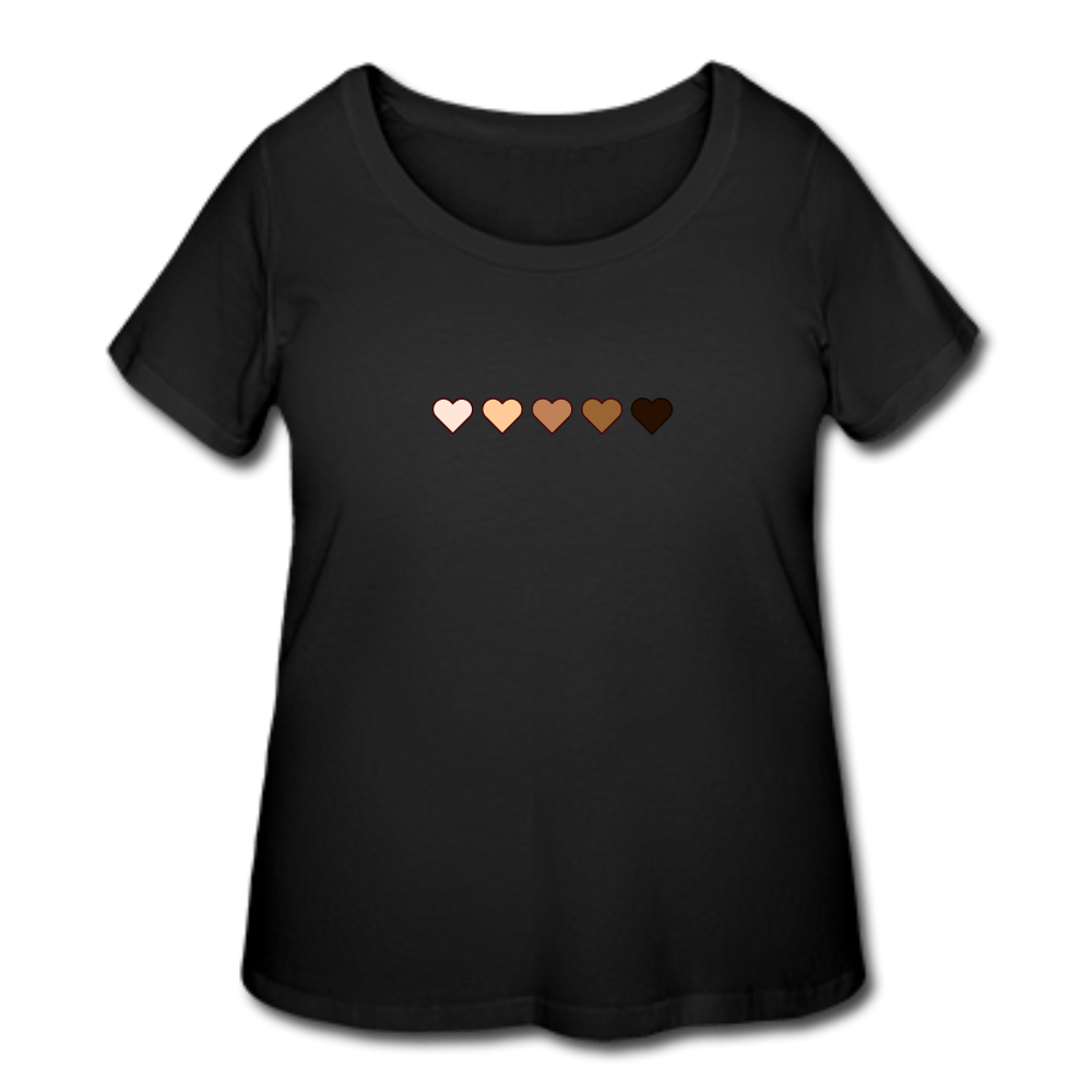 U Hearts Women’s Curvy T-Shirt - black