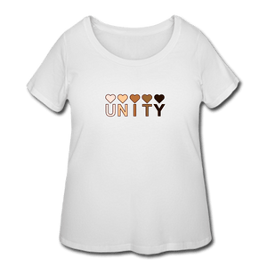 Unity Hearts Women’s Curvy T-Shirt - white