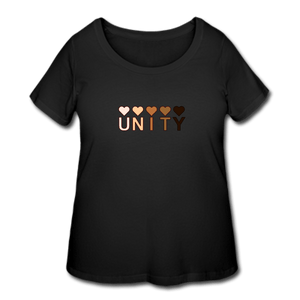 Unity Hearts Women’s Curvy T-Shirt - black