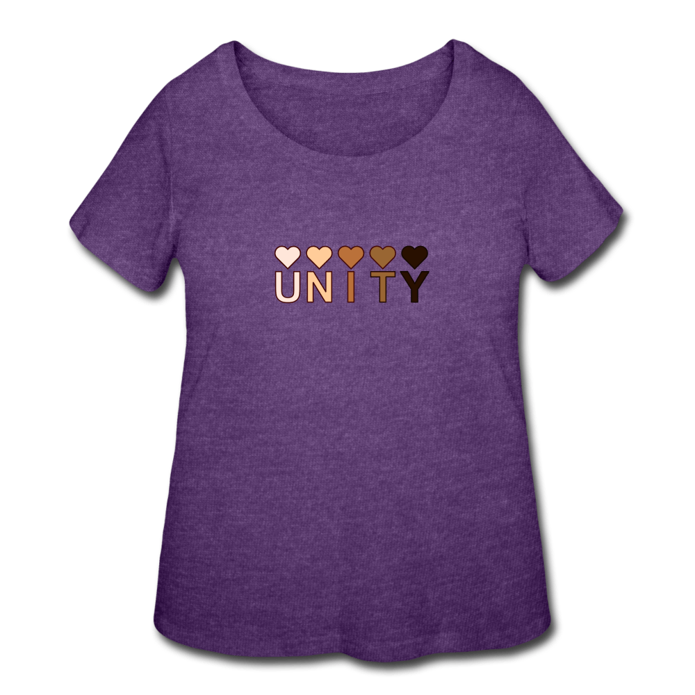 Unity Hearts Women’s Curvy T-Shirt - deep heather