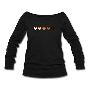U Hearts Women's Wideneck Sweatshirt - black