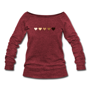 U Hearts Women's Wideneck Sweatshirt - cardinal triblend