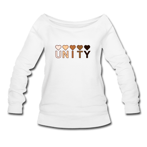 Unity Hearts Women's Wideneck Sweatshirt - white