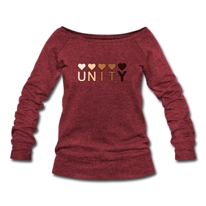 Unity Hearts Women's Wideneck Sweatshirt - cardinal triblend