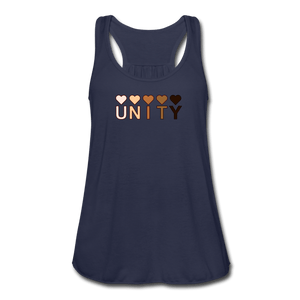 Unity Hearts Women's Flowy Tank Top by Bella - navy