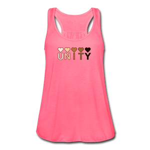 Unity Hearts Women's Flowy Tank Top by Bella - neon pink