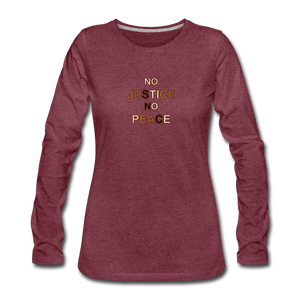 U NJNP Women's Premium Long Sleeve T-Shirt - heather burgundy