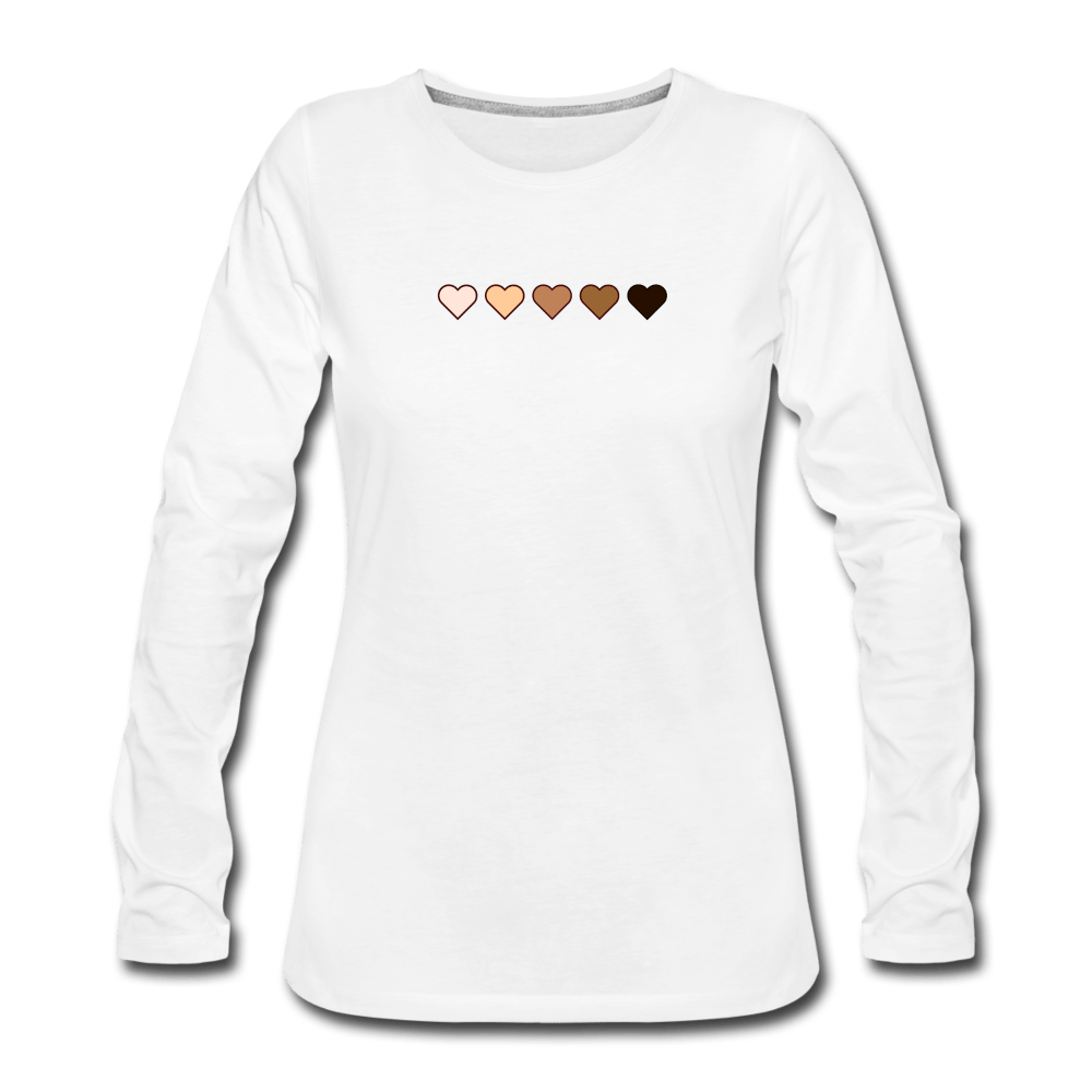 U Hearts Women's Premium Long Sleeve T-Shirt - white