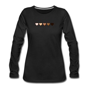 U Hearts Women's Premium Long Sleeve T-Shirt - black