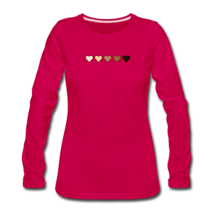 U Hearts Women's Premium Long Sleeve T-Shirt - dark pink