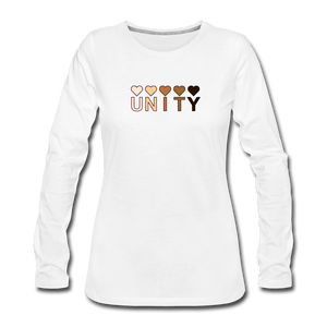 Unity Hearts Women's Premium Long Sleeve T-Shirt - white