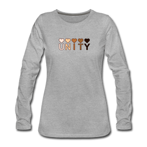 Unity Hearts Women's Premium Long Sleeve T-Shirt - heather gray