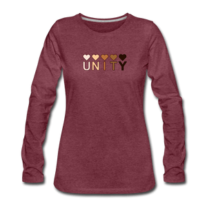 Unity Hearts Women's Premium Long Sleeve T-Shirt - heather burgundy