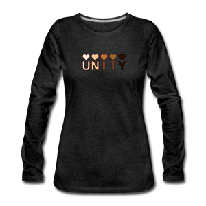 Unity Hearts Women's Premium Long Sleeve T-Shirt - charcoal gray