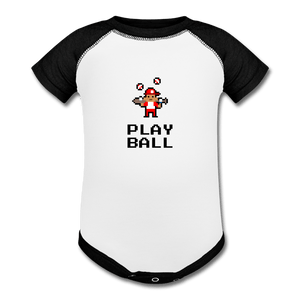 Play Ball Baseball Baby Onesie - white/black