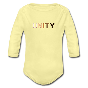 Unity Organic Long Sleeve Baby Onesie - washed yellow