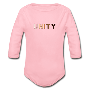Unity Organic Long Sleeve Baby Onesie - light pink