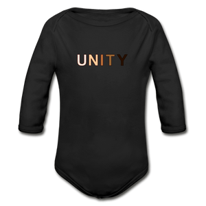 Unity Organic Long Sleeve Baby Onesie - black