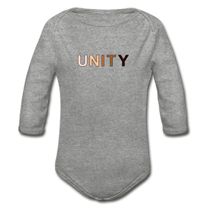 Unity Organic Long Sleeve Baby Onesie - heather gray