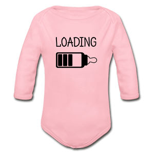 Loading Organic Long Sleeve Baby Onesie - light pink
