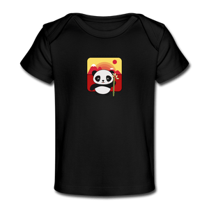 Panda Organic Baby T-Shirt - black