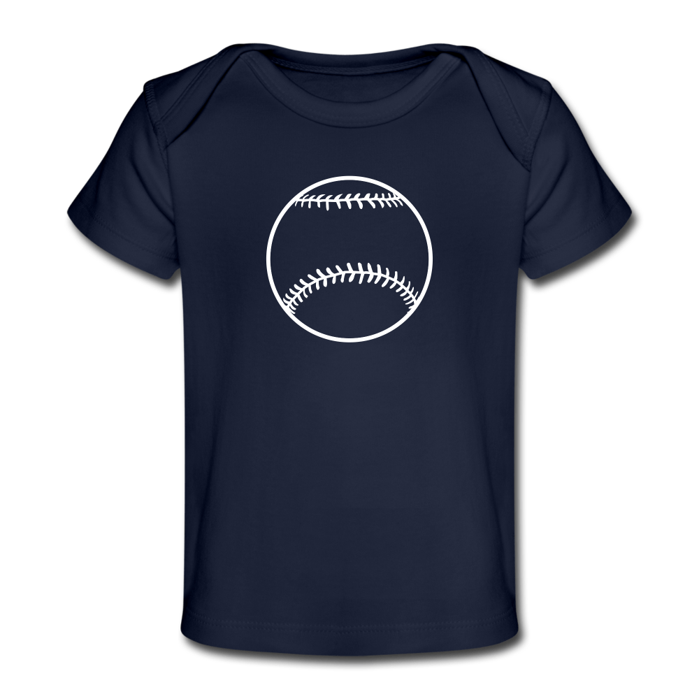 Baseball Organic Baby T-Shirt - dark navy