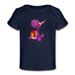 Dino Party Organic Baby T-Shirt - dark navy