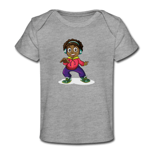 Headphone Kid Organic Baby T-Shirt - heather gray