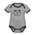 Panda Organic Contrast Short Sleeve Baby Onesie - heather gray/navy