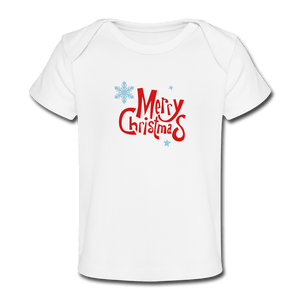 Merry Christmas Organic Baby T-Shirt - white