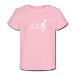 Music Note Baby Organic T-Shirt - light pink
