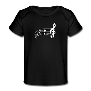 Music Note Baby Organic T-Shirt - black