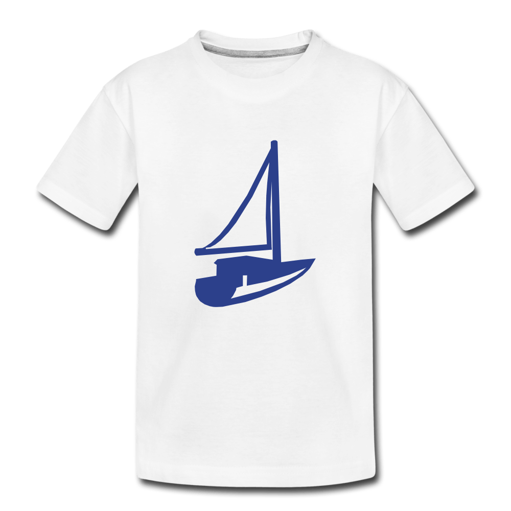 Sail Boat Toddler Premium T-Shirt - white