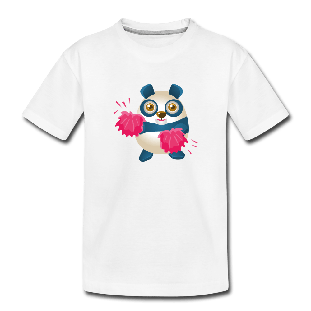 Cheer Panda Toddler Premium T-Shirt - white