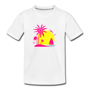 Palm Tree Toddler Premium T-Shirt - white