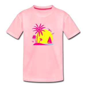 Palm Tree Toddler Premium T-Shirt - pink