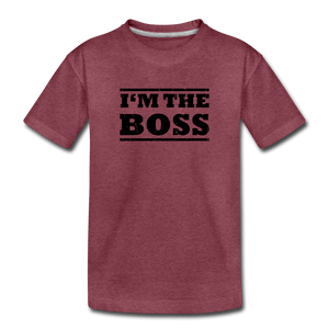 Boss Toddler Premium T-Shirt - heather burgundy