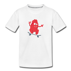 Skating Moster Toddler Premium T-Shirt - white