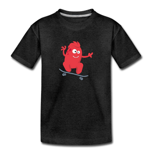 Skating Moster Toddler Premium T-Shirt - charcoal gray