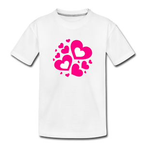 Hearts Toddler Premium T-Shirt - white