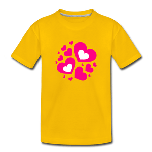 Hearts Toddler Premium T-Shirt - sun yellow