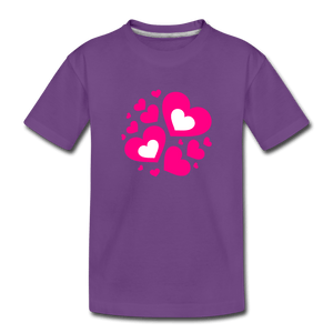 Hearts Toddler Premium T-Shirt - purple