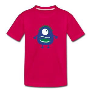 Blue Moster Toddler Premium T-Shirt - dark pink
