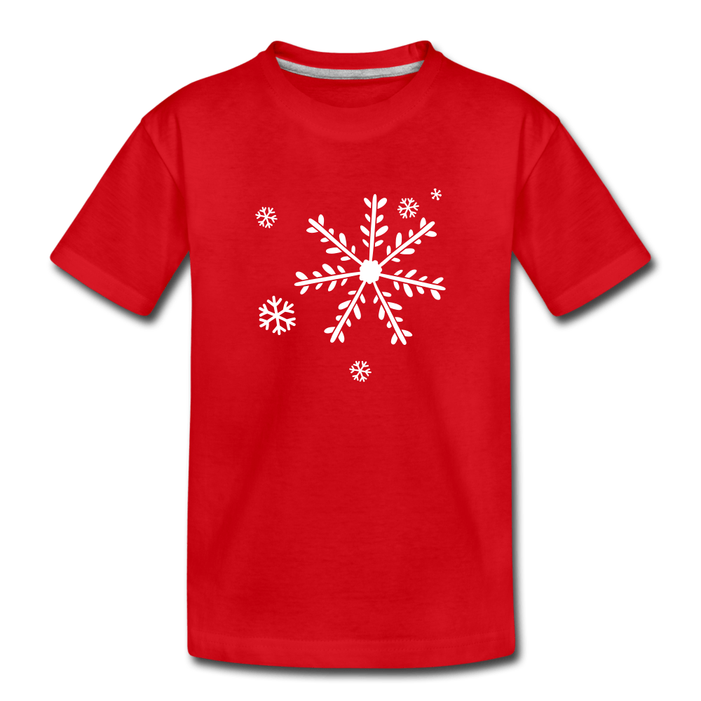 Snow Flakes Toddler Premium T-Shirt - red
