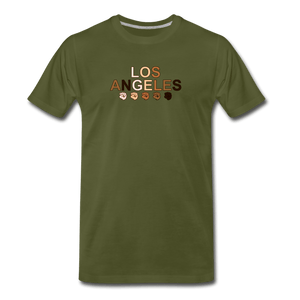 Los Angeles Fist Men's Premium T-Shirt - olive green