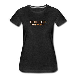 Chi Hearts Women’s Premium T-Shirt - charcoal gray